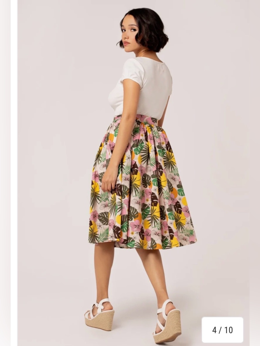 New! Hell Bunny BENITA Swing flare Retro skirt L - Picture 2 of 8